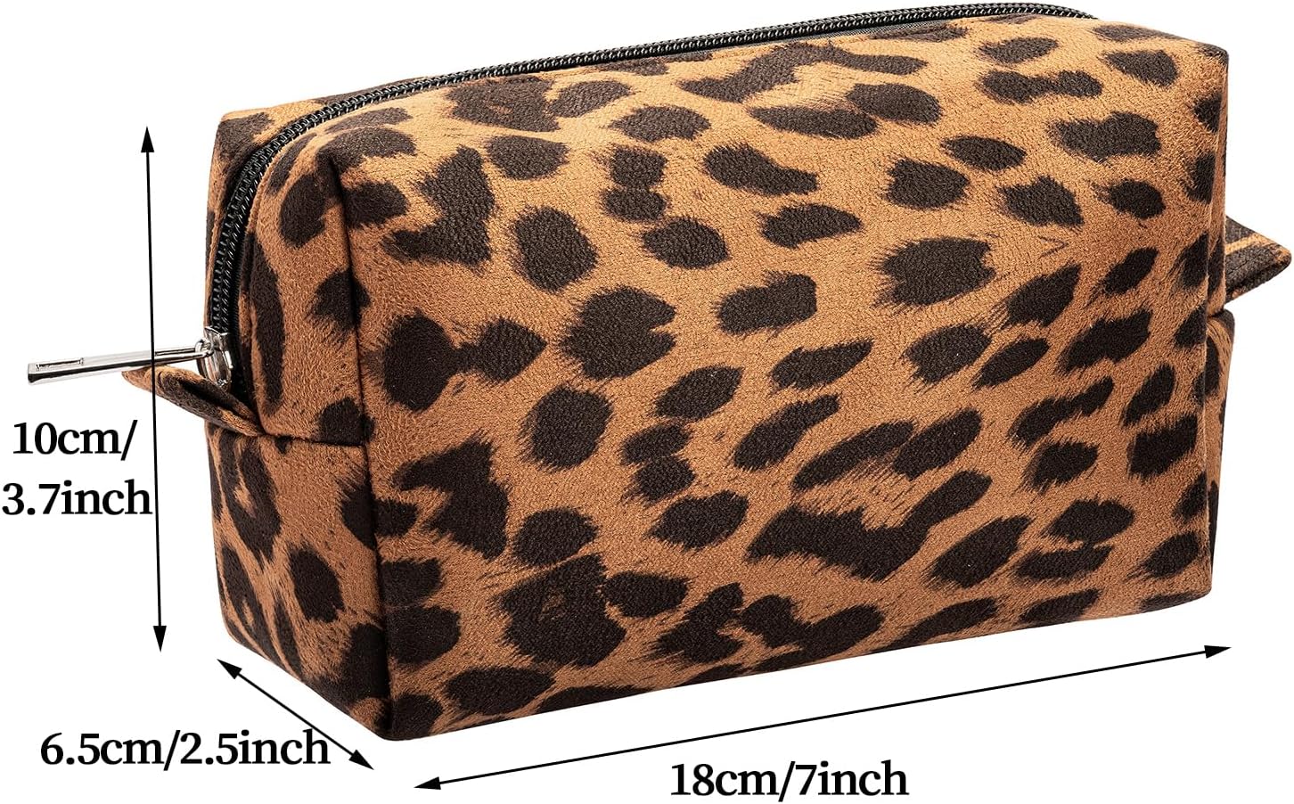 Leopard Print Makeup Bags, 3 Pieces, Large Capacity, Soft, Warm, Travel Toiletry Organizer (Brown) - Image 4