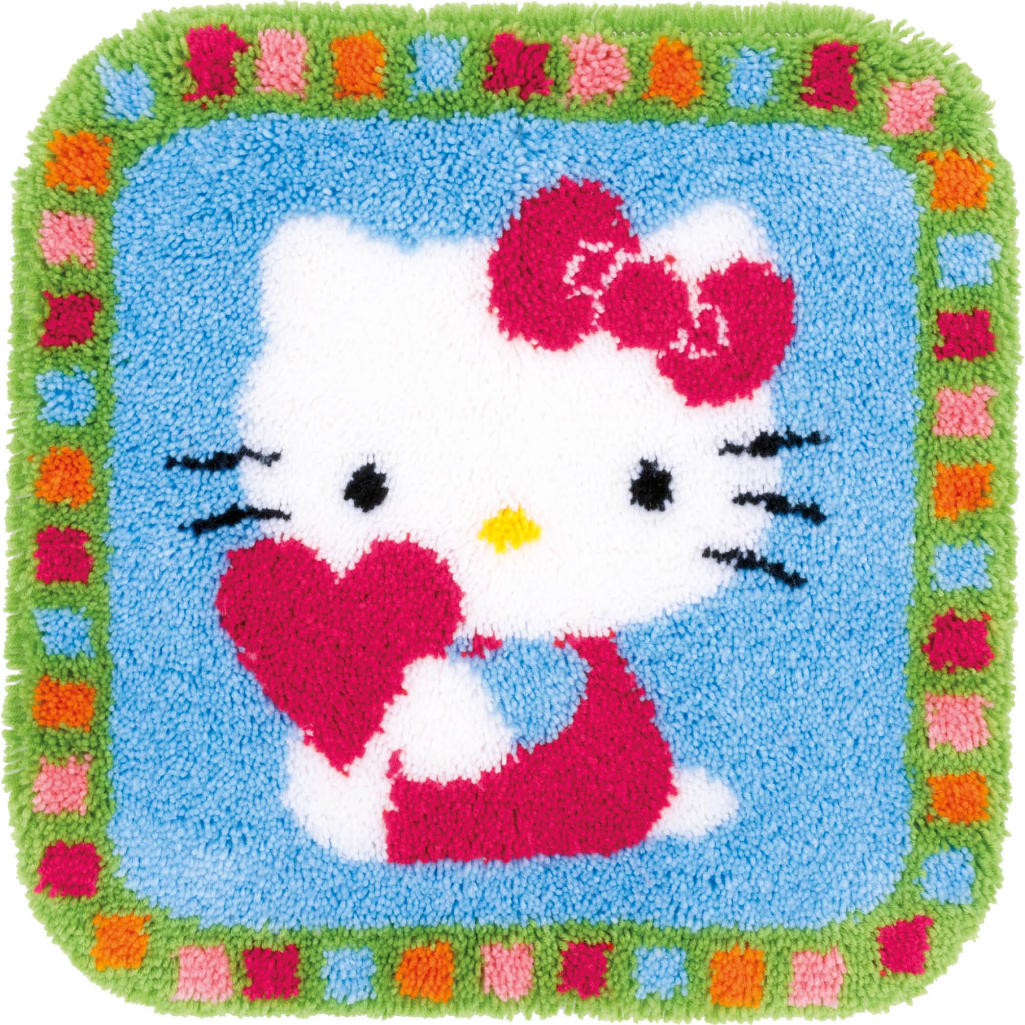 Vervaco Hello Kitty with a Heart Latch Hook Rug, Multi-Colour