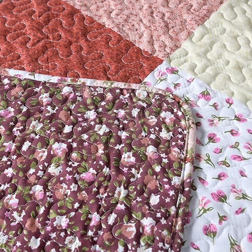 Miniatura 7 de Boryard Juego de Edredón de 3 Piezas King a Cuadros, Colcha Ligera y Suave Coverlet (104x90 pulgadas) Juego de Ropa de Cama con 2 Fundas de Almohada