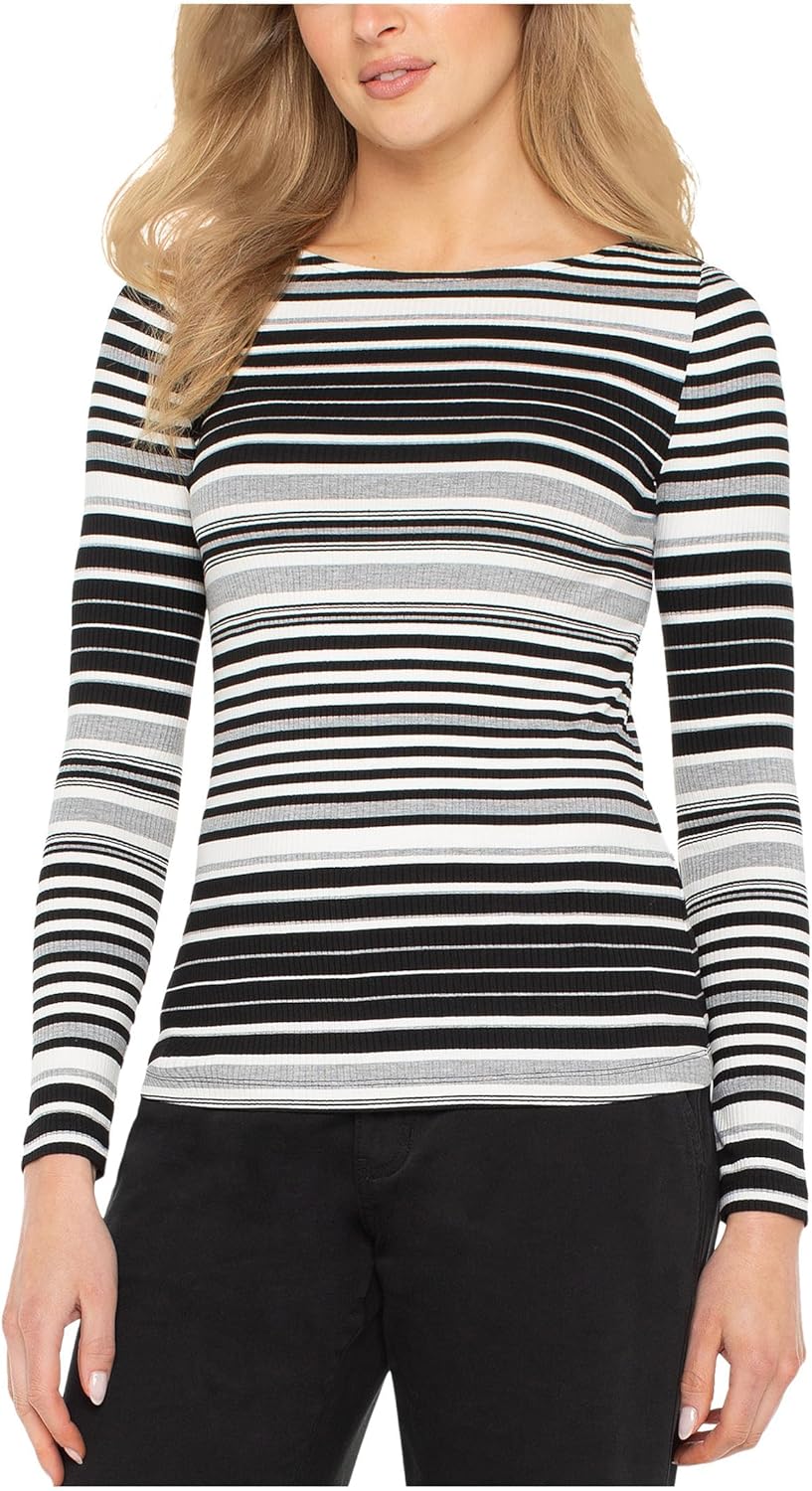 Liverpool Women's Long Sleeve Boat Neck Knit Top