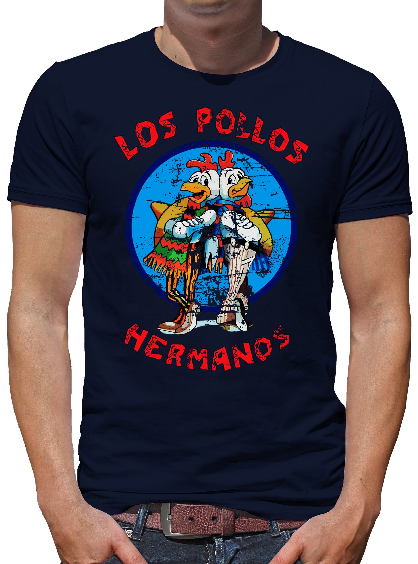 Tshirt-People Men's Dark Blue Los Pollos Hermanos T-Shirt - Blue - Medium