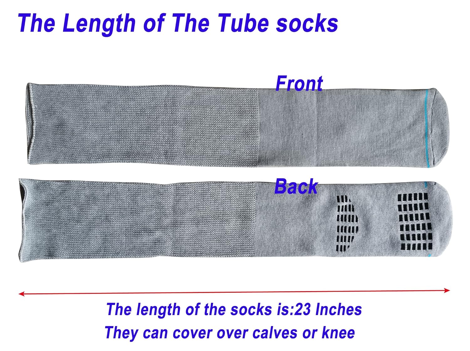 2 Pairs Walking Boot Socks for Orthopedic Walker Brace, Replacement Sock Liner Knee High Tube Sox Under Air Cam Walkers and Fracture Boots, Air Cast Surgical Leg Cover - Image 6