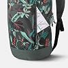 QUECHUA Small Mountain Hiking Tourism Small Sports Backpack 10L Dark Green with Nature Detailing Brown Grey and Orange (Arpenaz NH100)