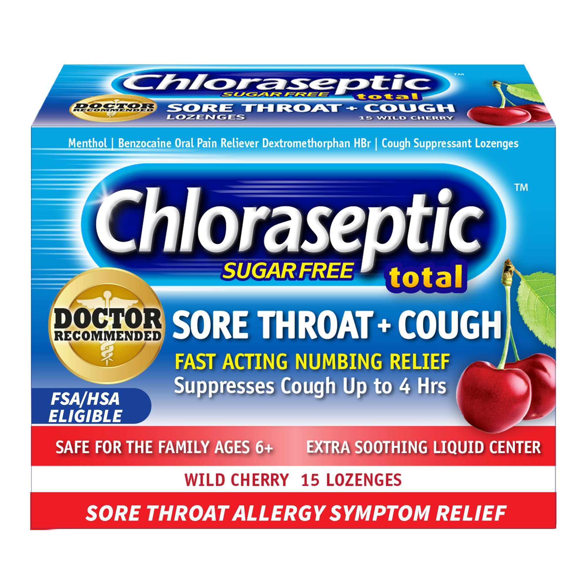 Chloraseptic Max Strength Sore Throat Lozenges, Wild Berry, 15 Count, 3 Pk — Amazon image 17
