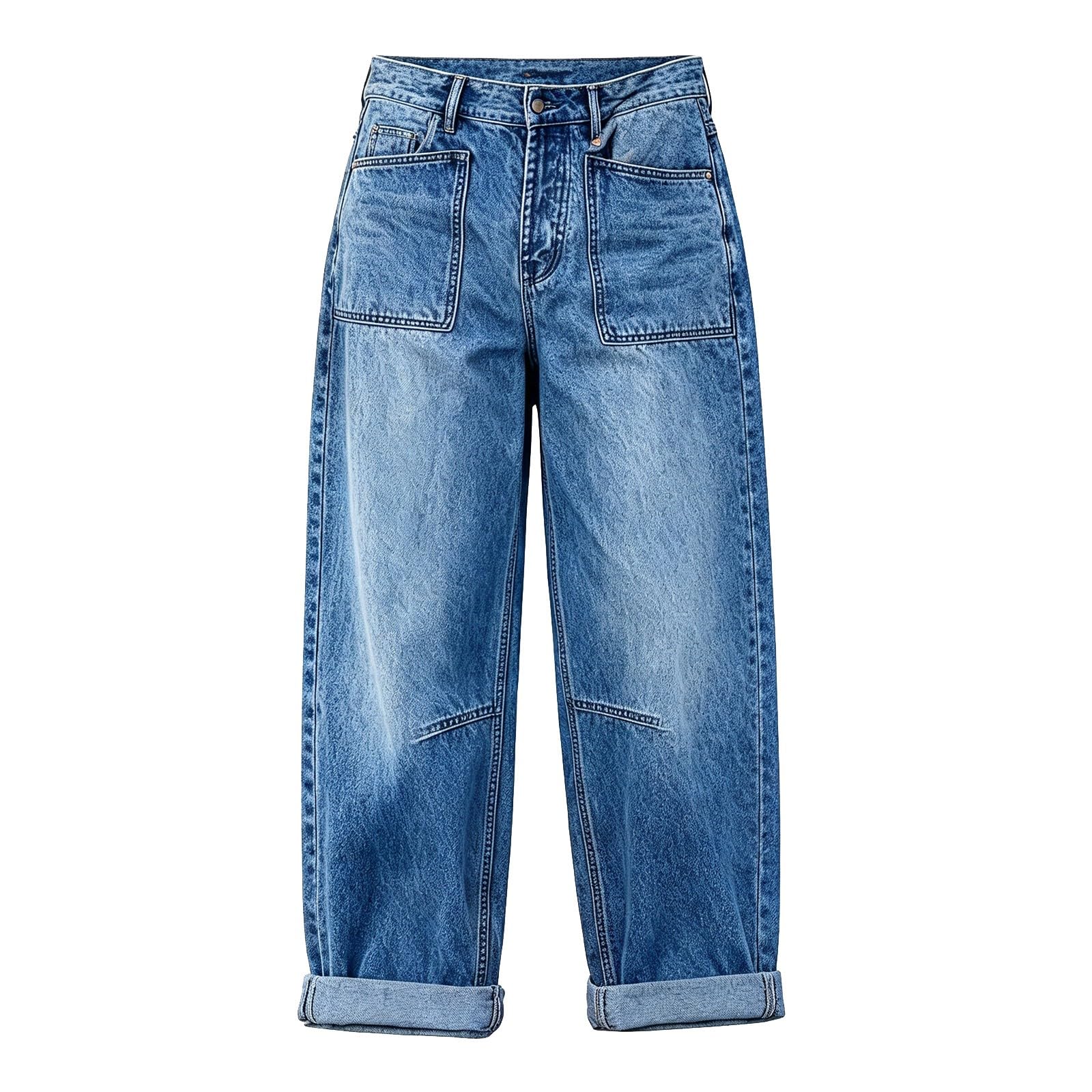 Jeans Donna Vita Alta Palazzo Jeans Vita Alta Larghi Curvy Pantaloni Denim Baggy Casual Gamba Larga Palazzo Pantaloni Elasticizzati Leggeri Wide Leg Moda Streetwear Y2k Taglie Forti Vintage