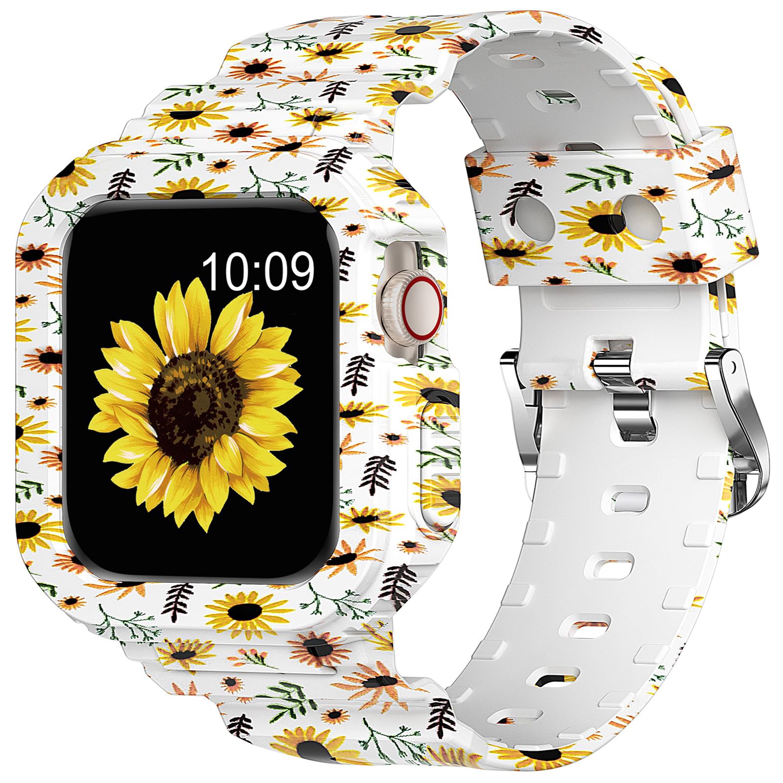 XYF Compatible for Crystal Clear Apple Watch Bands, 45mm 44mm 46mm 42mm 41mm 40mm 38mm 49mm Bumper Case for Men Women Jelly Sport Cover Strap for iWatch Ultra 2/1 Series 10 9 8 7 SE 6 5 4 3 2 1