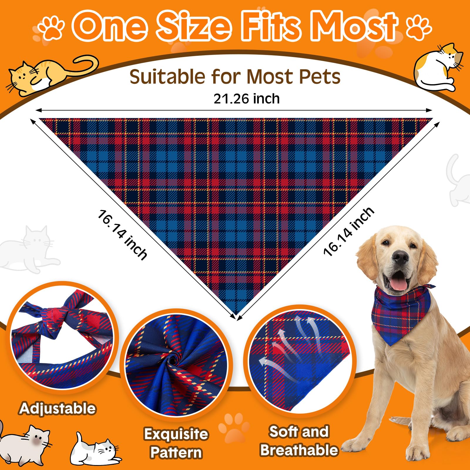 Niedliche Hundehalstücher für Hunde, Dreieckstuch für Welpen, Halstuch, Halstuch, Bandanas für große, mittelgroße und kleine Haustiere, Kostümzubehör, 120 Stück (rustikaler Stil)