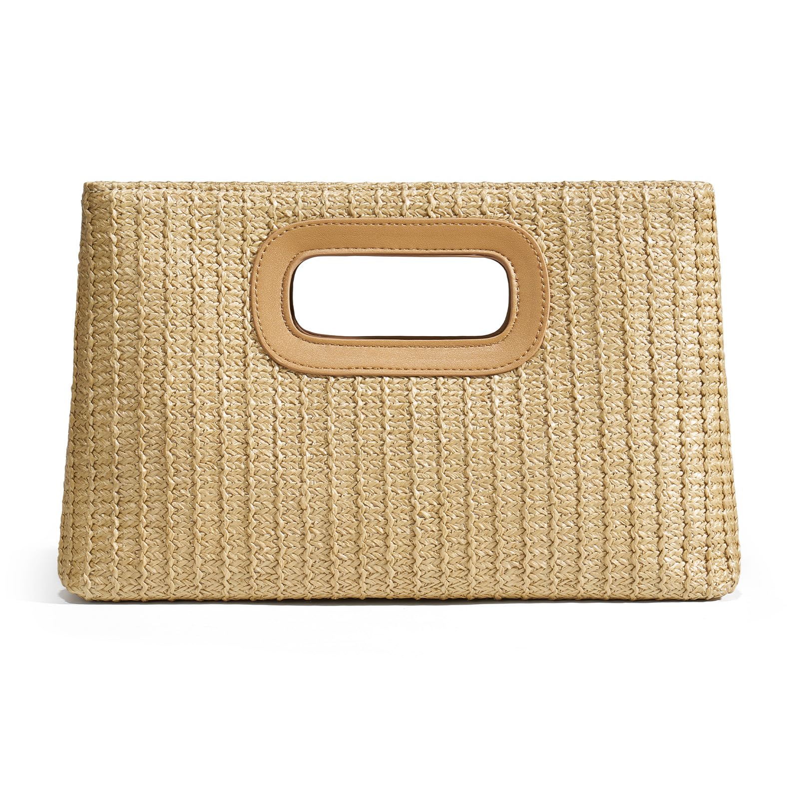 CHUNLI Chic Straw Clutch Purses for Women with Top Handle Summer Bag Ideal Vacation Handbags and Woven Boho