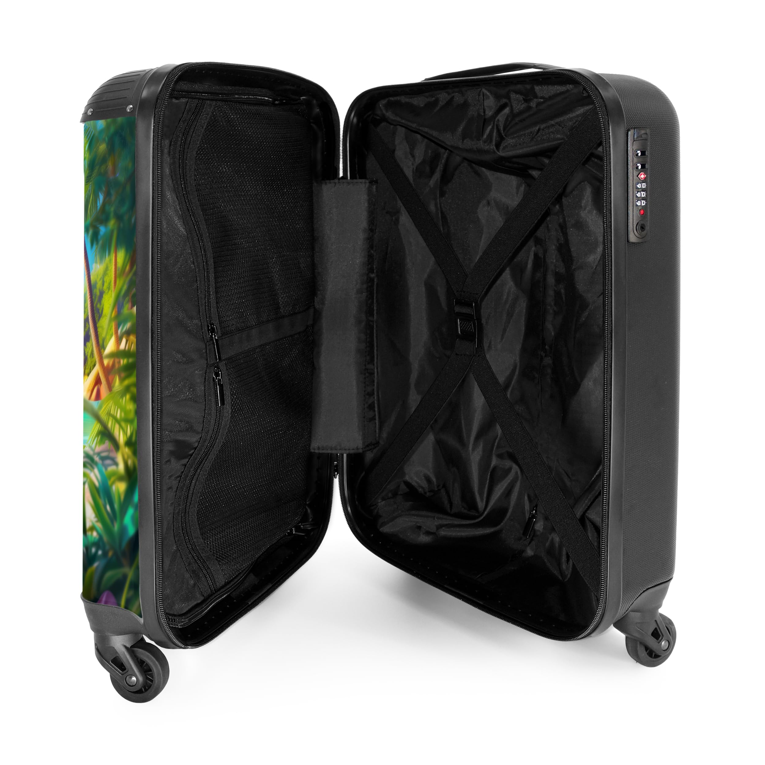 NoBoringSuitcases.com Valise Enfant Cabine à Roulettes 55x35x25cm - Collection Panda Tropical