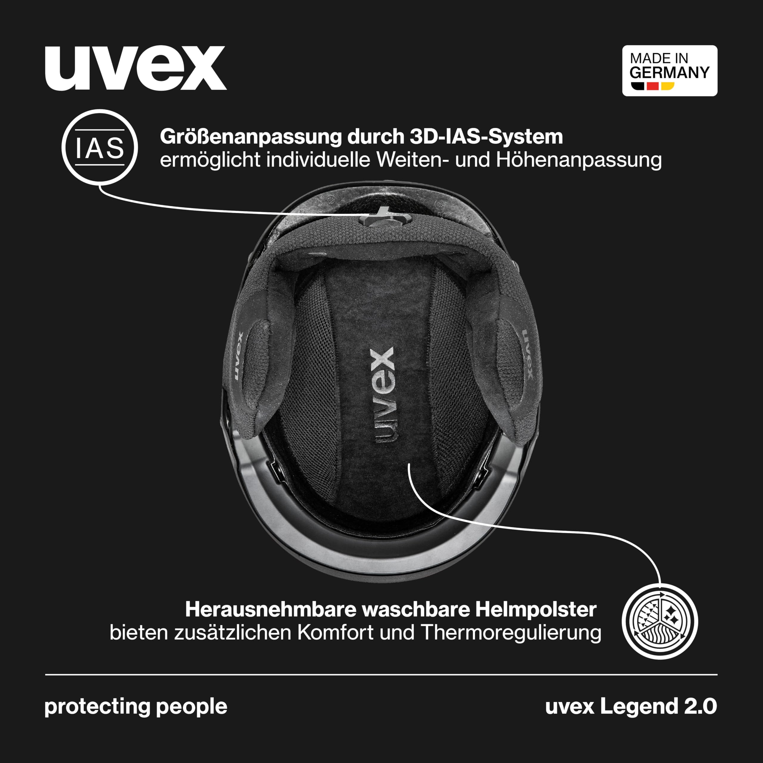 uvex Legend 2.0 - Skihelm für Damen und Herren - individuelle Größenanpassung - optimierte Belüftung