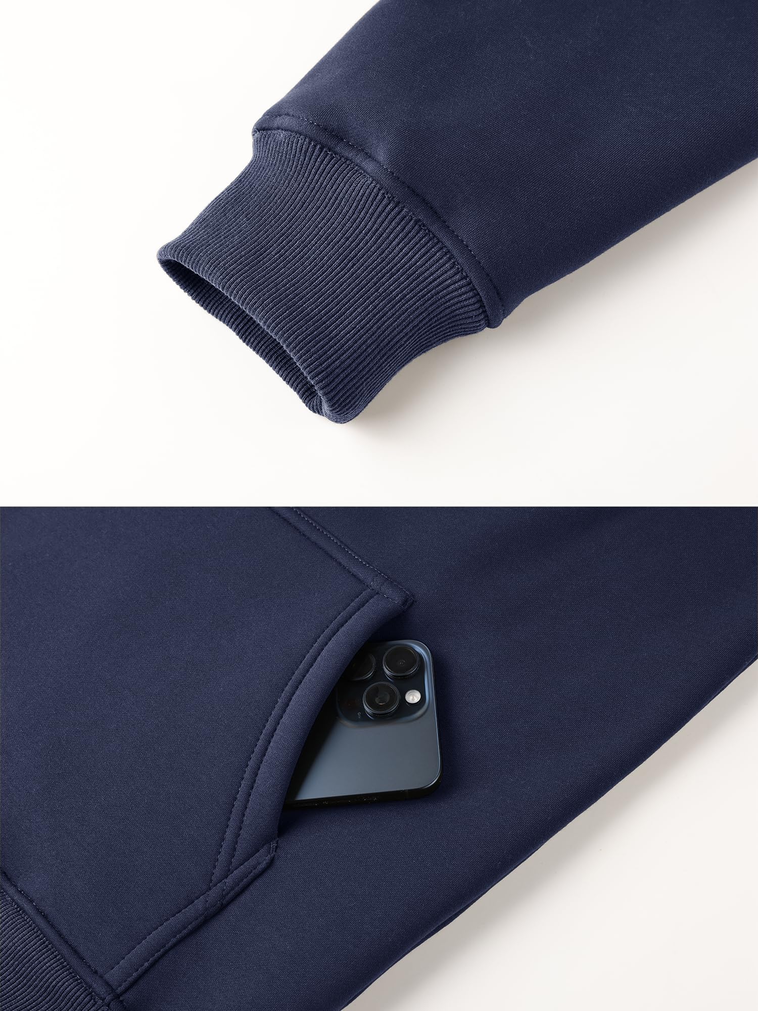 Tansozer Hombres Sherpa Forrado Chaqueta con Capucha Sudaderas Térmicas con Bolsillos