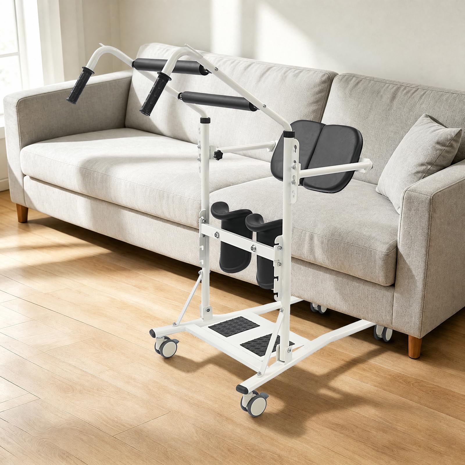Sitz-Steh-Patientenlifter bis 120kg, Transferhilfe-Lifter mit Transfergurt | Mobiles Stehhilfe-Lifter für Senioren, Pflege Zuhause Transferhilfe Bett, Toilette und Rollstuhl