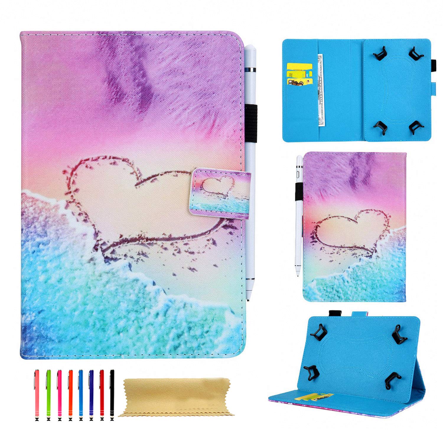 Universal Case for 9.7" 10.1" 10.5" Tablet, Techcircle Slim Folding PU Leather Stand Magnetic Cover for iPad Pro/Air 10.5, Samsung Galaxy Tab, Fire HD