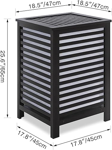 Miniatura 3 de SMIBUY Cesta doble para ropa sucia con tapa, cesta de bambú de 120 litros con bolsa extraíble con forro extraíble, separador de ropa de 2 secciones