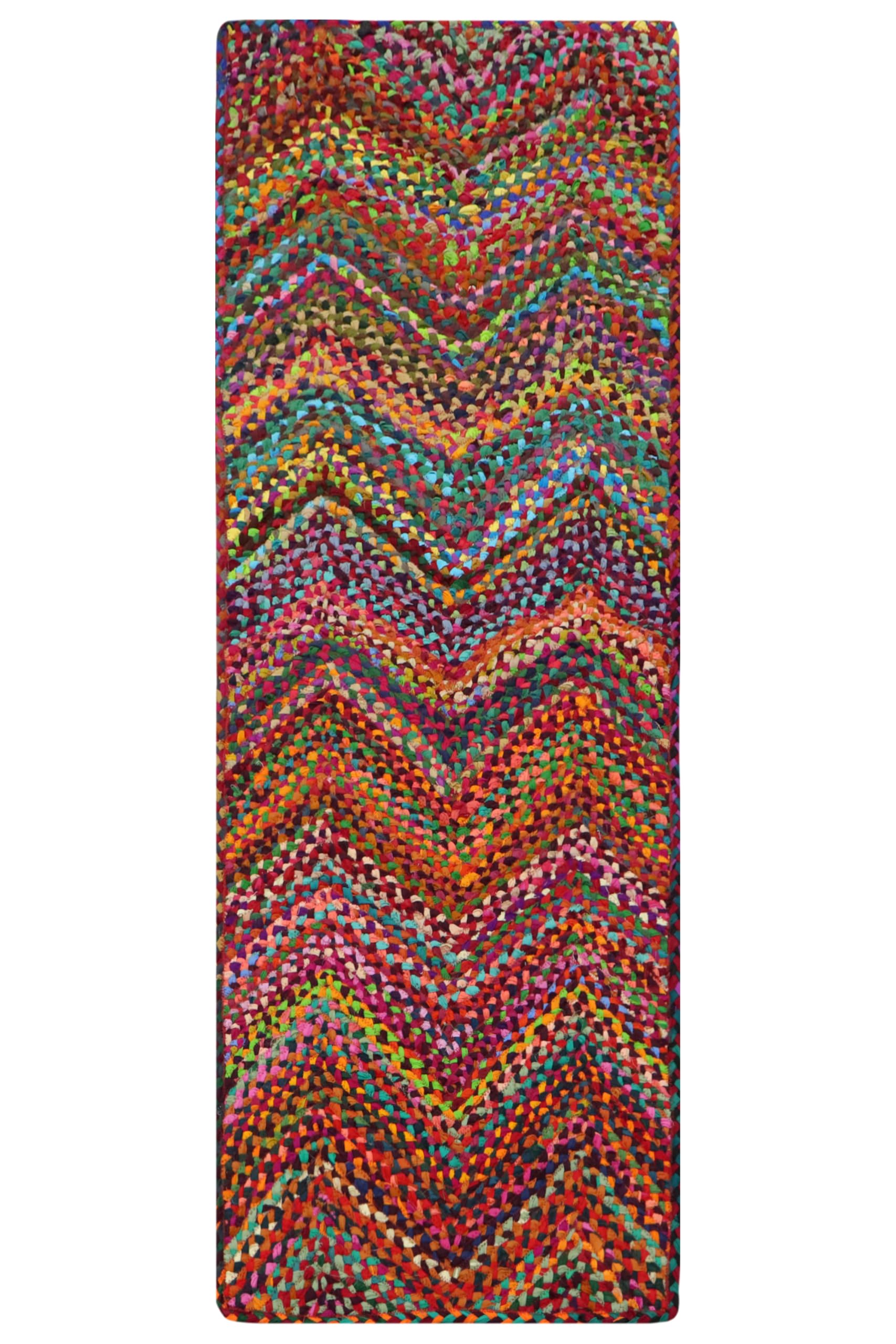 Tapis de couloir multicolore rectangulaire 100% coton 1,2x1,8m