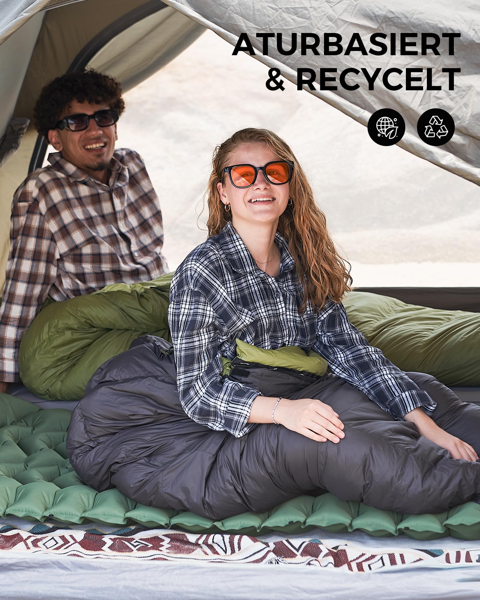ATEPA 700FP Daunenschlafsack für Erwachsene, Ultraleichter 0 Grad Mumienschlafsack mit RDS Daunen & recyceltem 15D Nylon für Backpacking Camping Wandern, ISO Limit 35°F