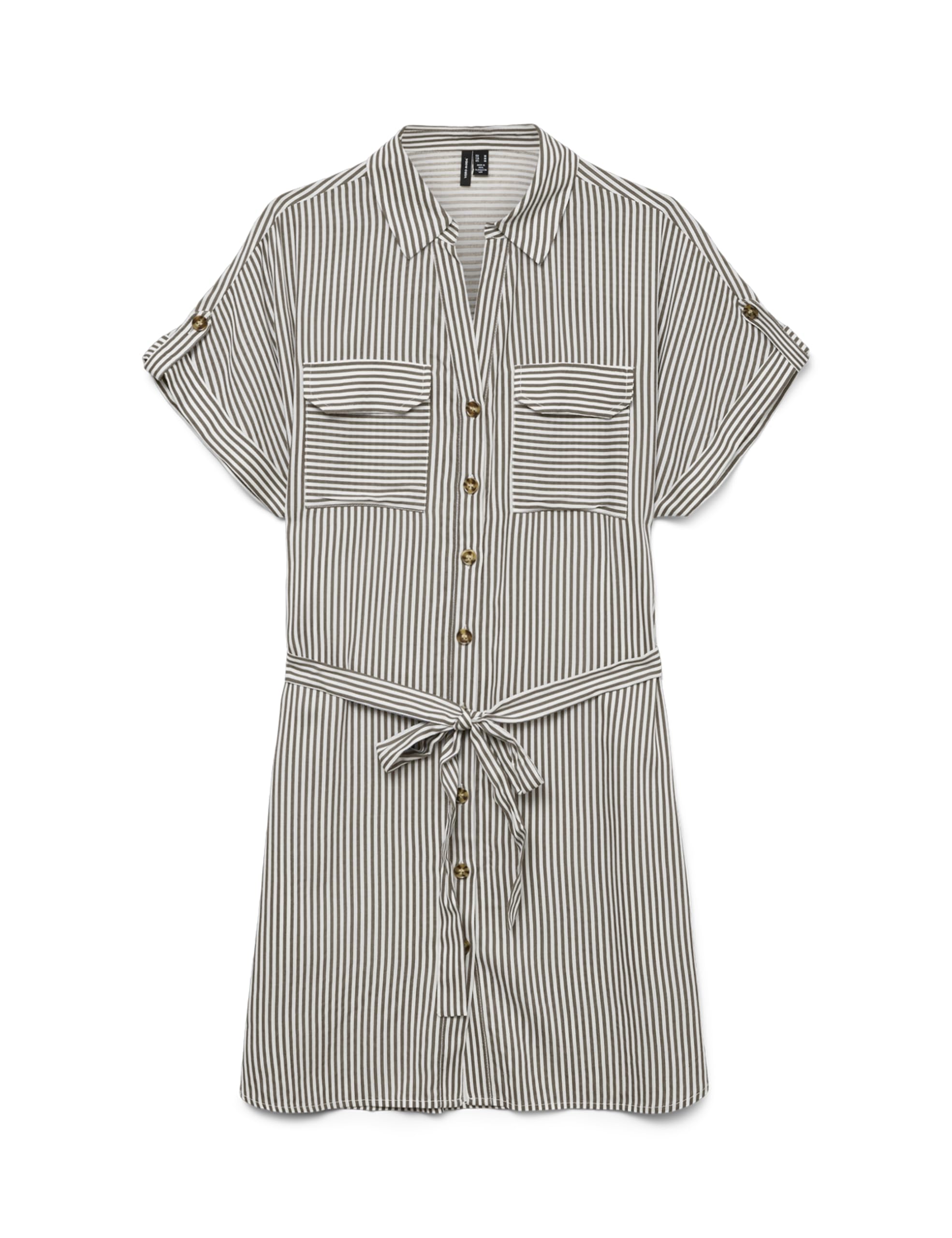 VERO Moda Women's Vmbumpy SS Short Shirt Dress WVN Ga Noos Vmbumpy SS Short Shirt Dress WVN Ga Noos (Pack of 1) M Brown Lentil
