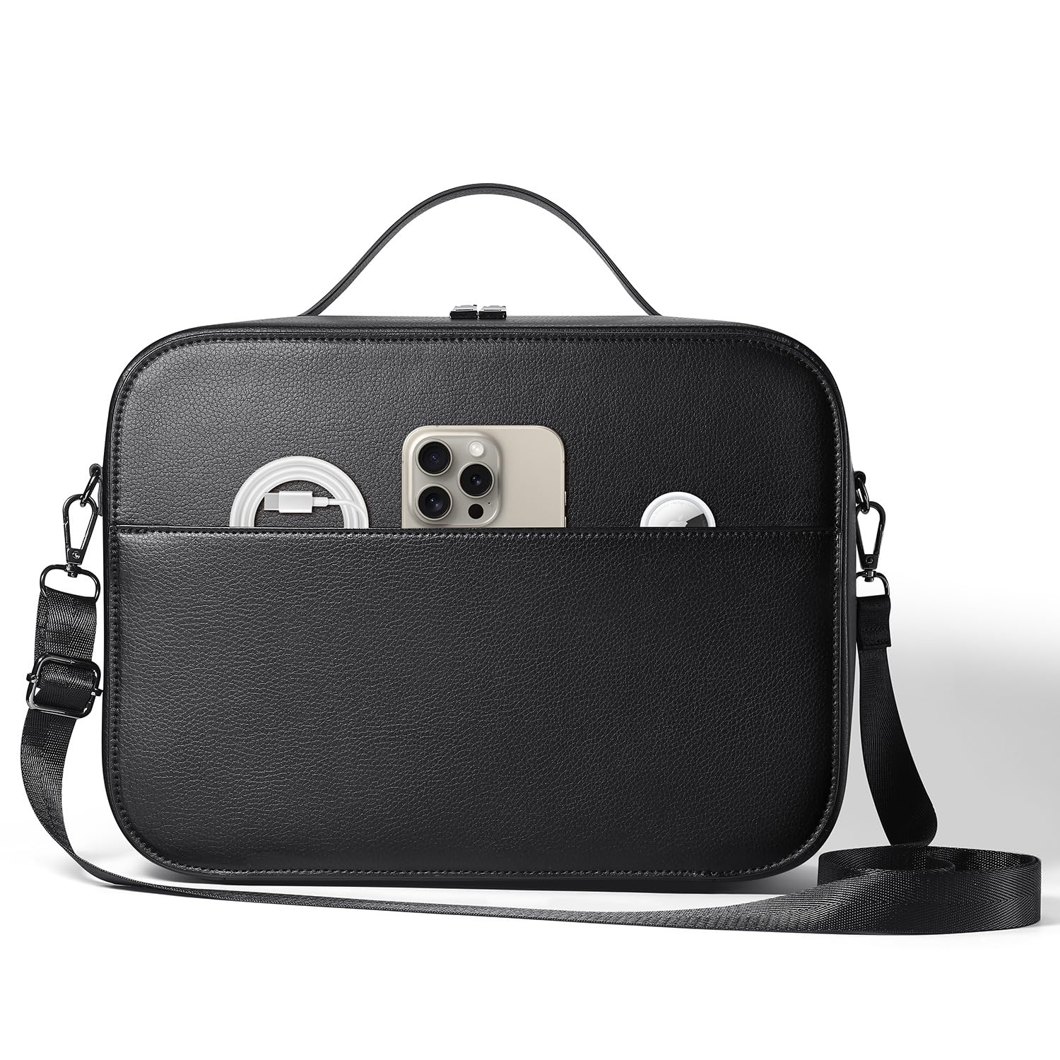BeisDirect Custodia da viaggio per cuffie Vision Pro per realtà virtuale e batteria, borsa antiurto resistente all'usura con tracolla per accessori Vision Pro, Nero , Borsetta