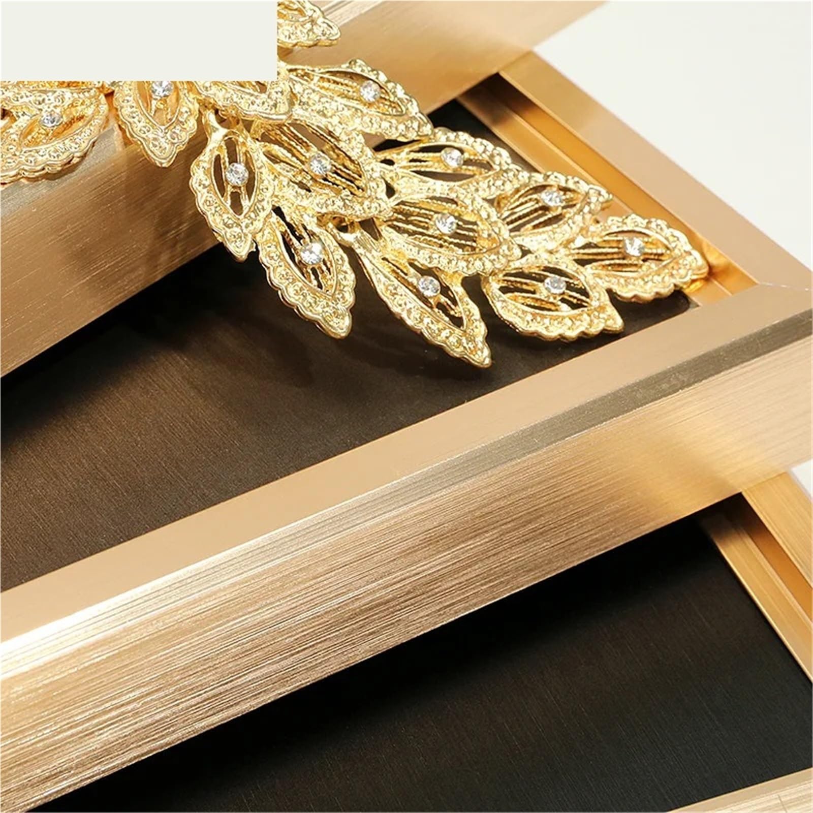 Schmuckschale Gold Farbe Metall Rahmen Blank Schmuck Display Tray Necklack Ring Zeigen Requisiten Armband Anhänger Organizer Box for Shop(Gold)