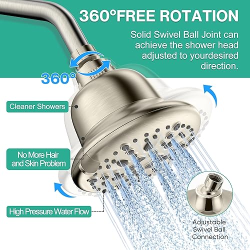 Miniatura 6 de Cobbe - Cabezal de ducha filtrado, 7 modos de alta presión - Juego de cabezal de ducha de 16 etapas para agua dura para eliminar el cloro y las