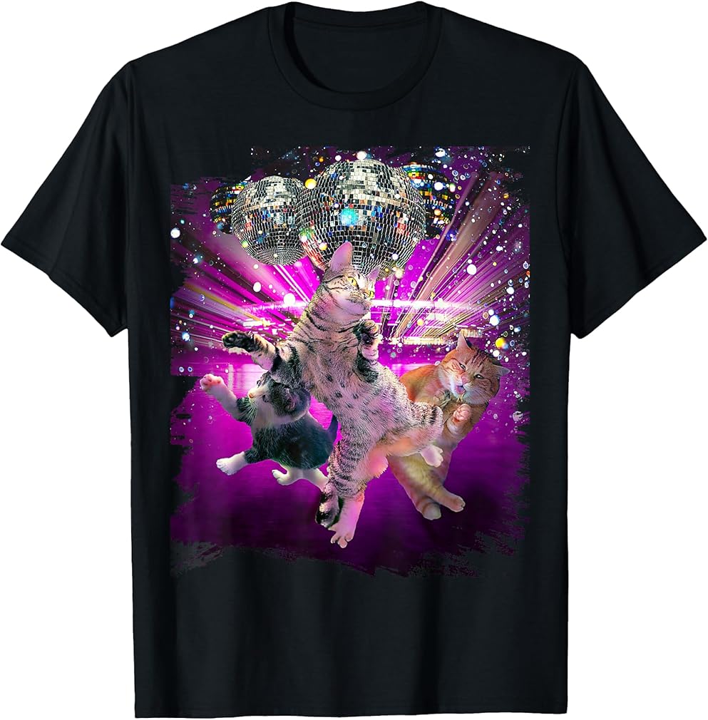 Disco Cats - 70s Disco Kitty Cat Rave T-Shirt