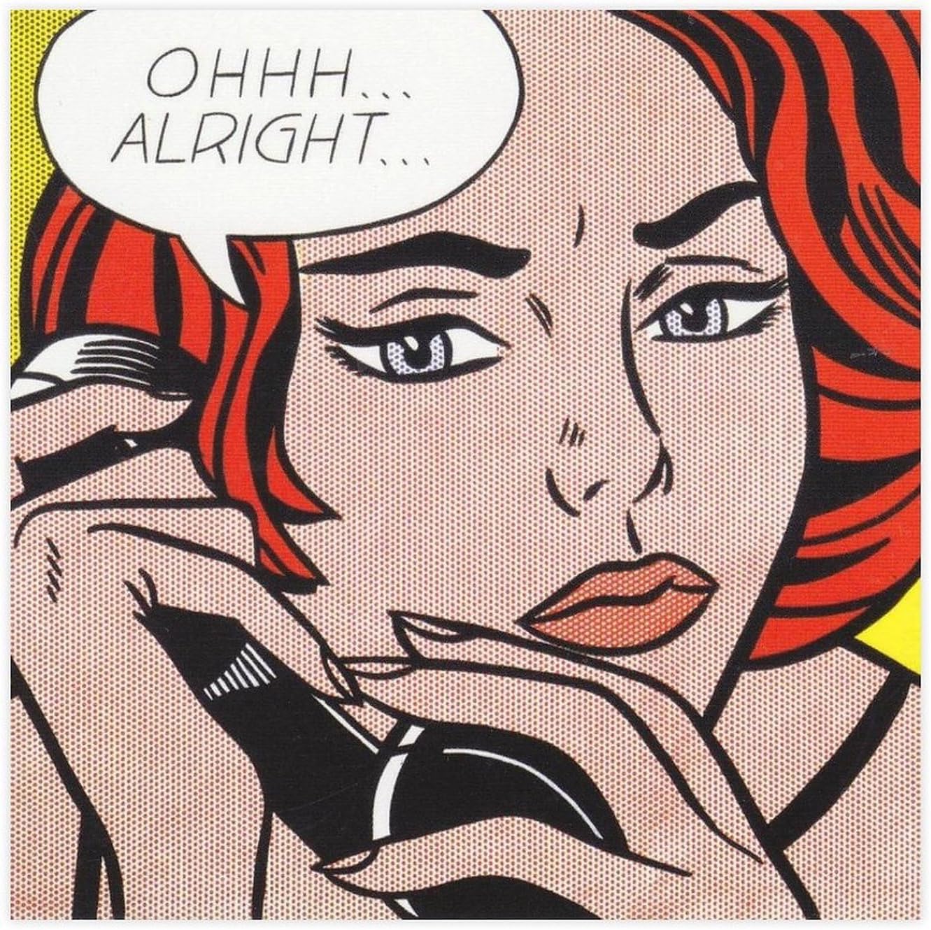 ZZYGGN GMGSW Ohhh...Alright by Roy Lichtenstein Canvas Poster Modern Wall Art Fashion Painting Roy Lichtenstein Prints for Home Picture Decor 50x50cm Frameless