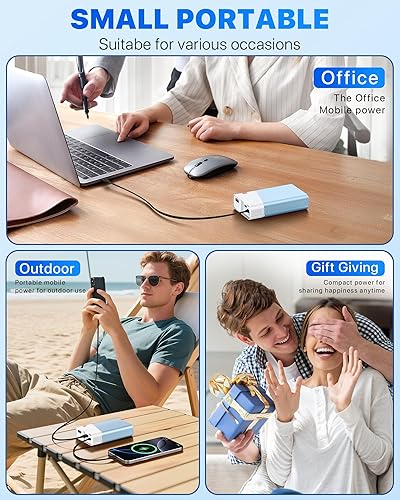 Miniatura 7 de Cargador portátil de 20000 mAh, 22.5 W PD 3.0+QC 4.0, cargador de batería de carga súper rápida, funda de metal aeroespacial más fría para iPhone