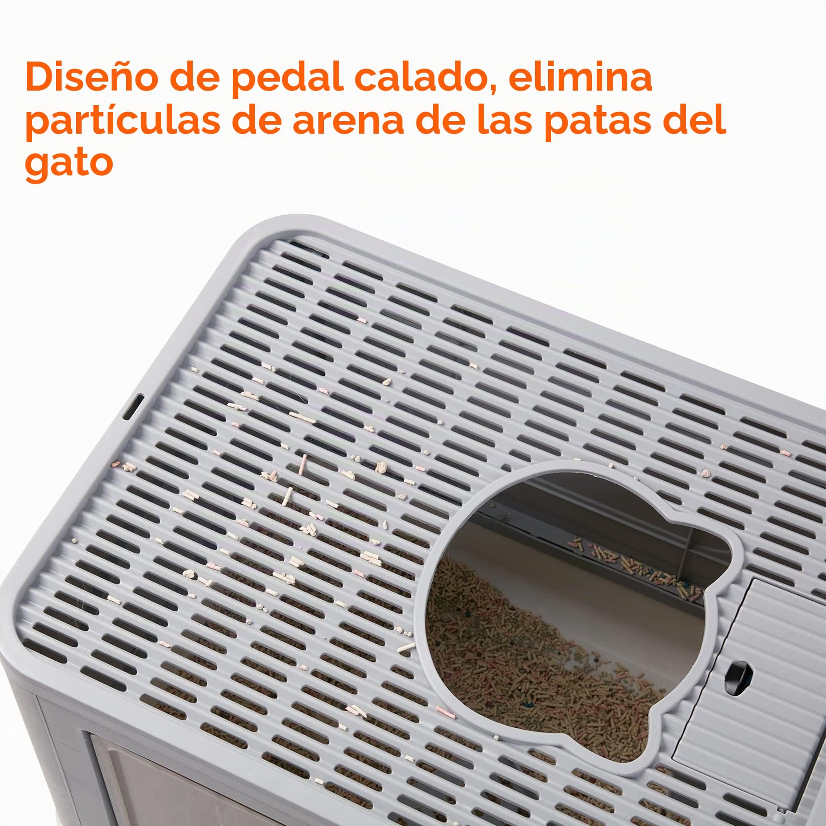 BingoPaw Arenero Gatos Cubierto Grande XXL con Cajon Bandeja Extraíble Caixa de Areia para Gatos Plegable Cerrado sin Olor con Pala y Almacenamiento de Bolsa de Basura, Cepillo de Masaje