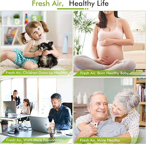 Miniatura 5 de Purificador de aire para mascotas oficina en casa cocina sala de estar grande de hasta 1324 pies cuadrados limpiador de filtro de aire silencioso