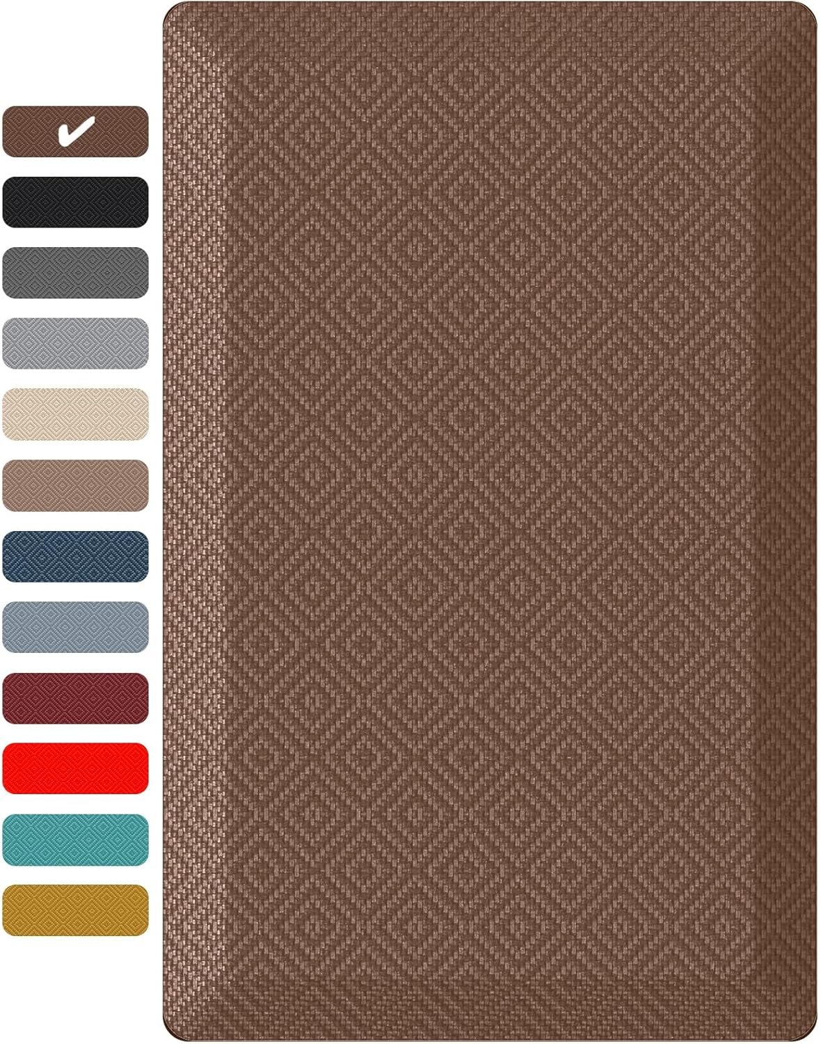 Ophanie Kitchen Mats for Floor, 3/4 Inch Thick Kitchen Rugs, 20×32 Anti Fatigue Standing Cushioned Mat, Waterproof,Comfort Ergonomic Mat for Office, Home, Sink, Brown Non-Slip Bottom
