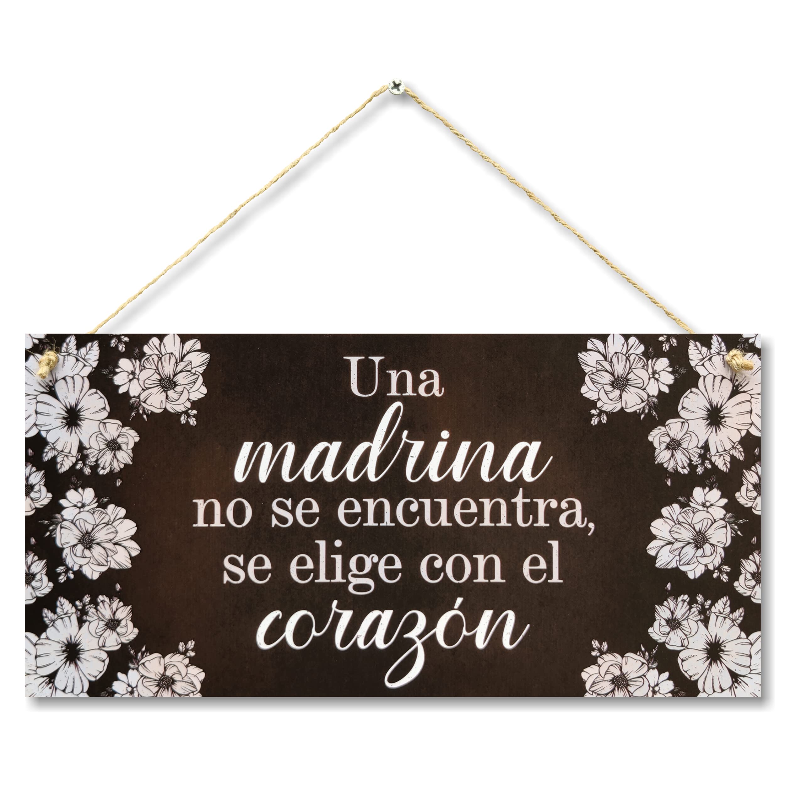 CARISPIBET Una Madrina no se Encuentra cartello Decorativo Bautismo ahijada y Madrina Adorno Colgante Regalo 15 x 30 cm