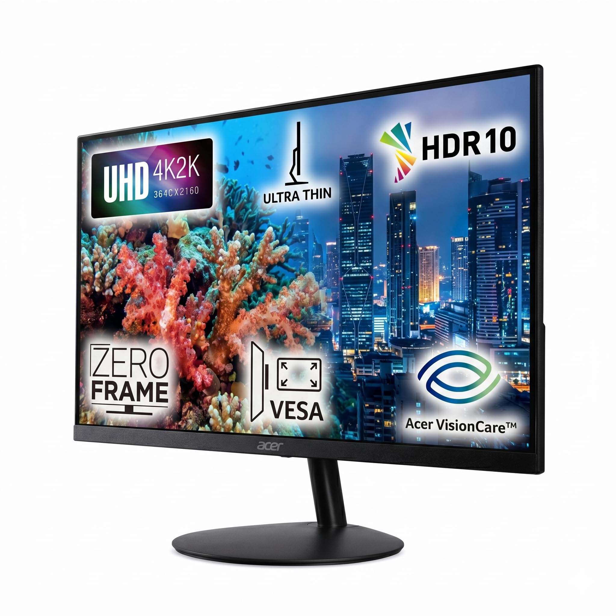 Acer SA322QK 31.5 Inch 4K UHD 3840 x 2160 Resolution VA Ultra Thin (7.2mm) Backlit LED LCD Monitor I Zero Frame Design I HDR 10 I AMD Free Sync I 2xHDMI, 1xDP I Stereo Speakers I Eye Care I Black-image-32