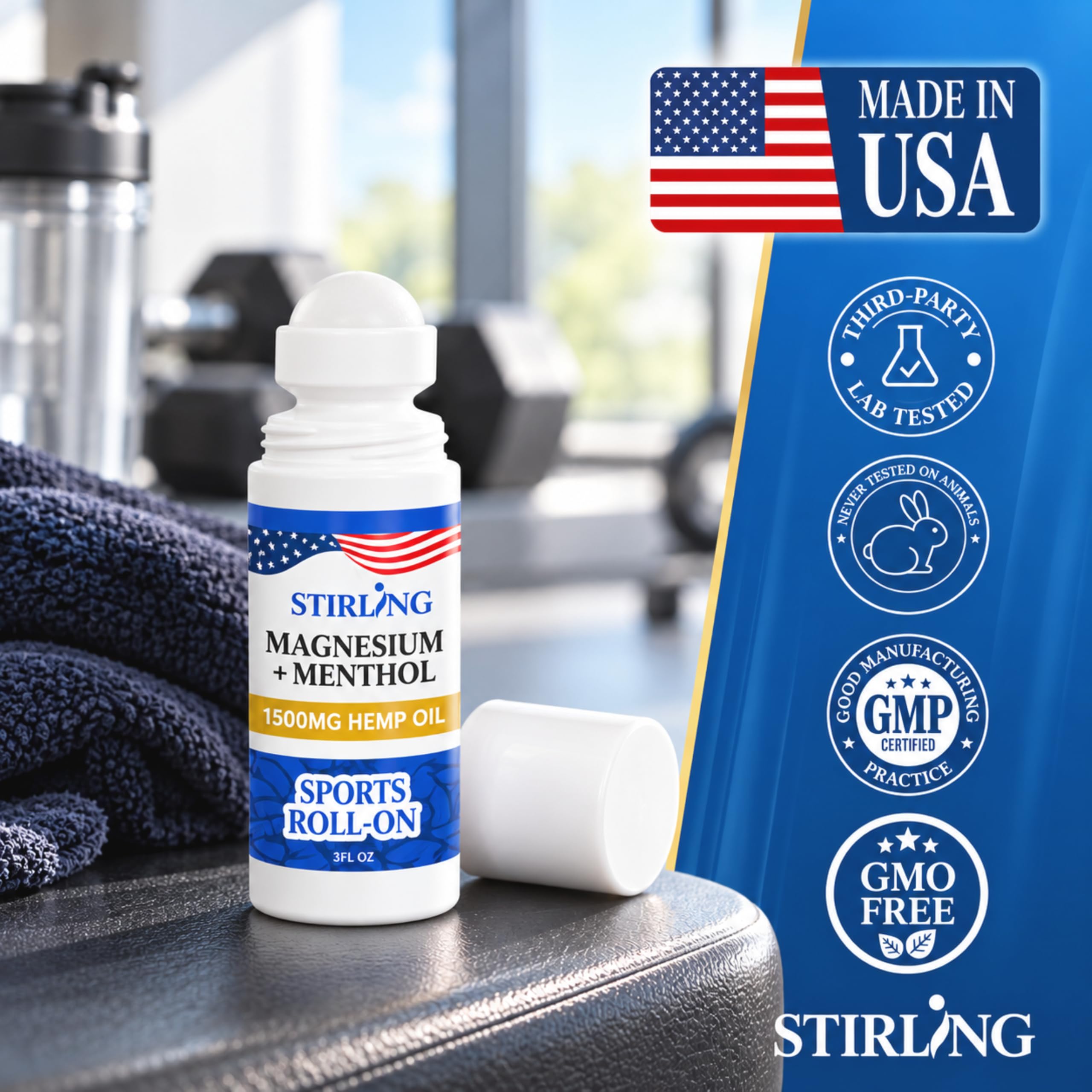 STIRLING Magnesium Roll On, Cooling Relief for Sore Muscles & Joints, 3oz — Amazon image 8