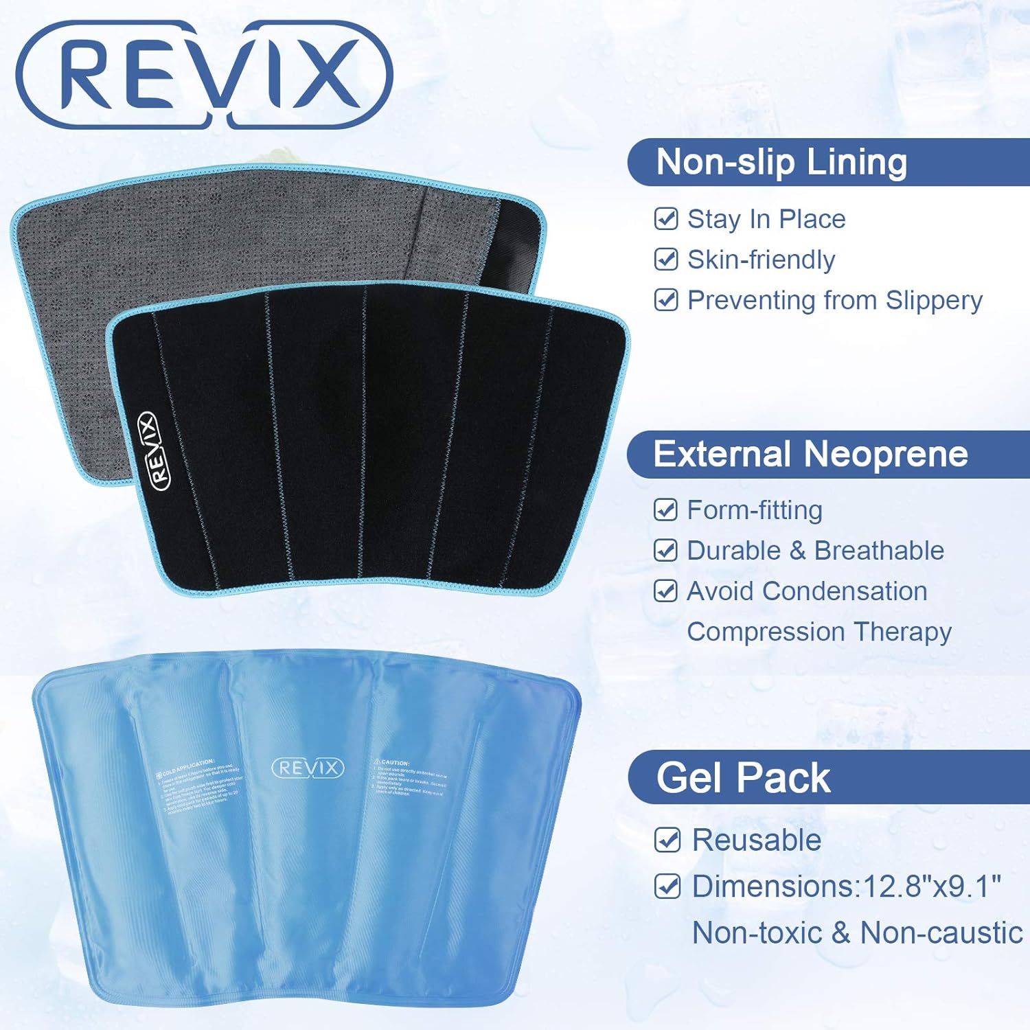 Buy REVIX Calf and Shin Gel Ice Packs for Injuries Reusable Leg Cold