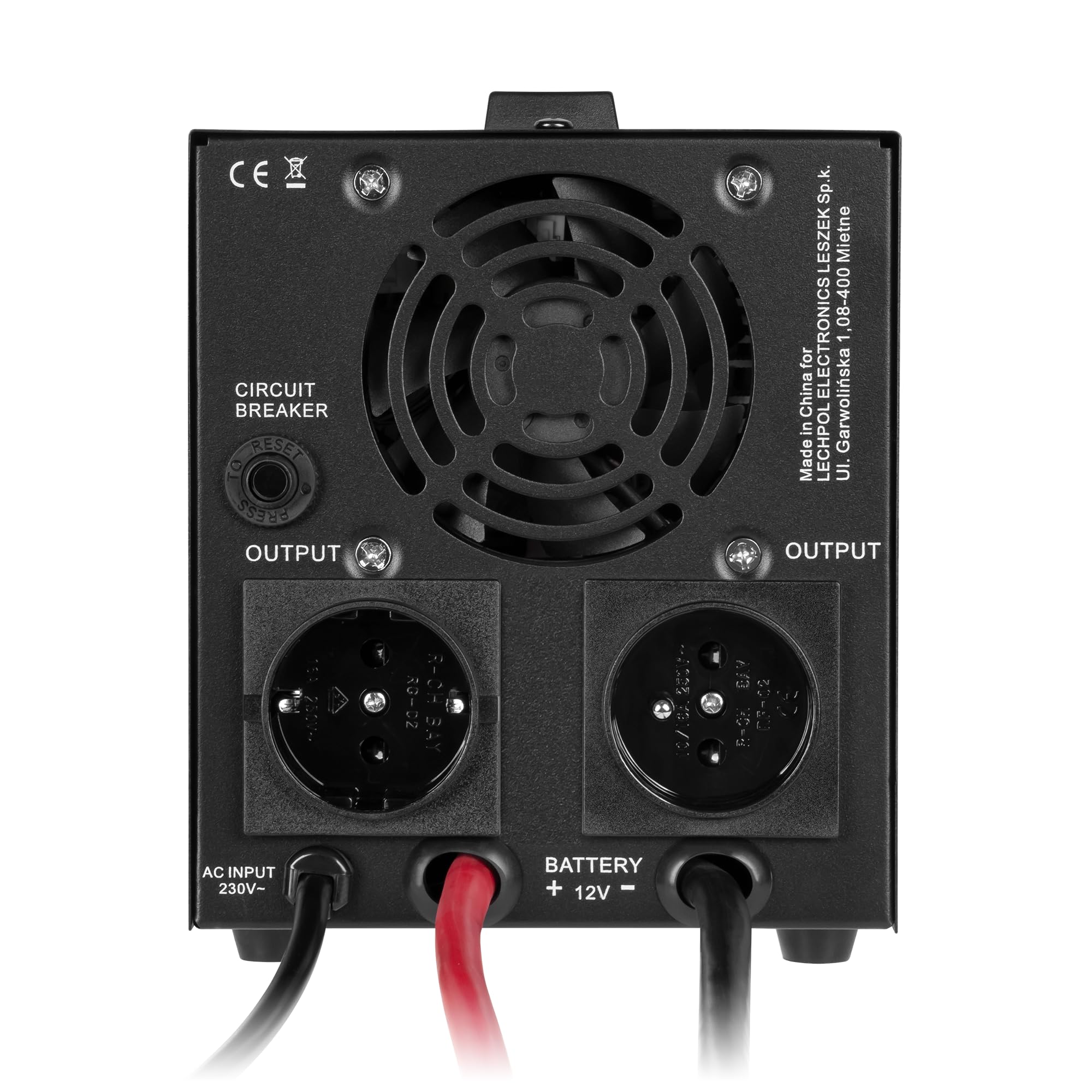 KEMOT Zasilacz Awaryjny PROsinus-500-LFP4 Przetwornica z Czystym Przebiegiem Sinusoidalnym i Funkcją Ładowania 12V 230V 500VA/300W