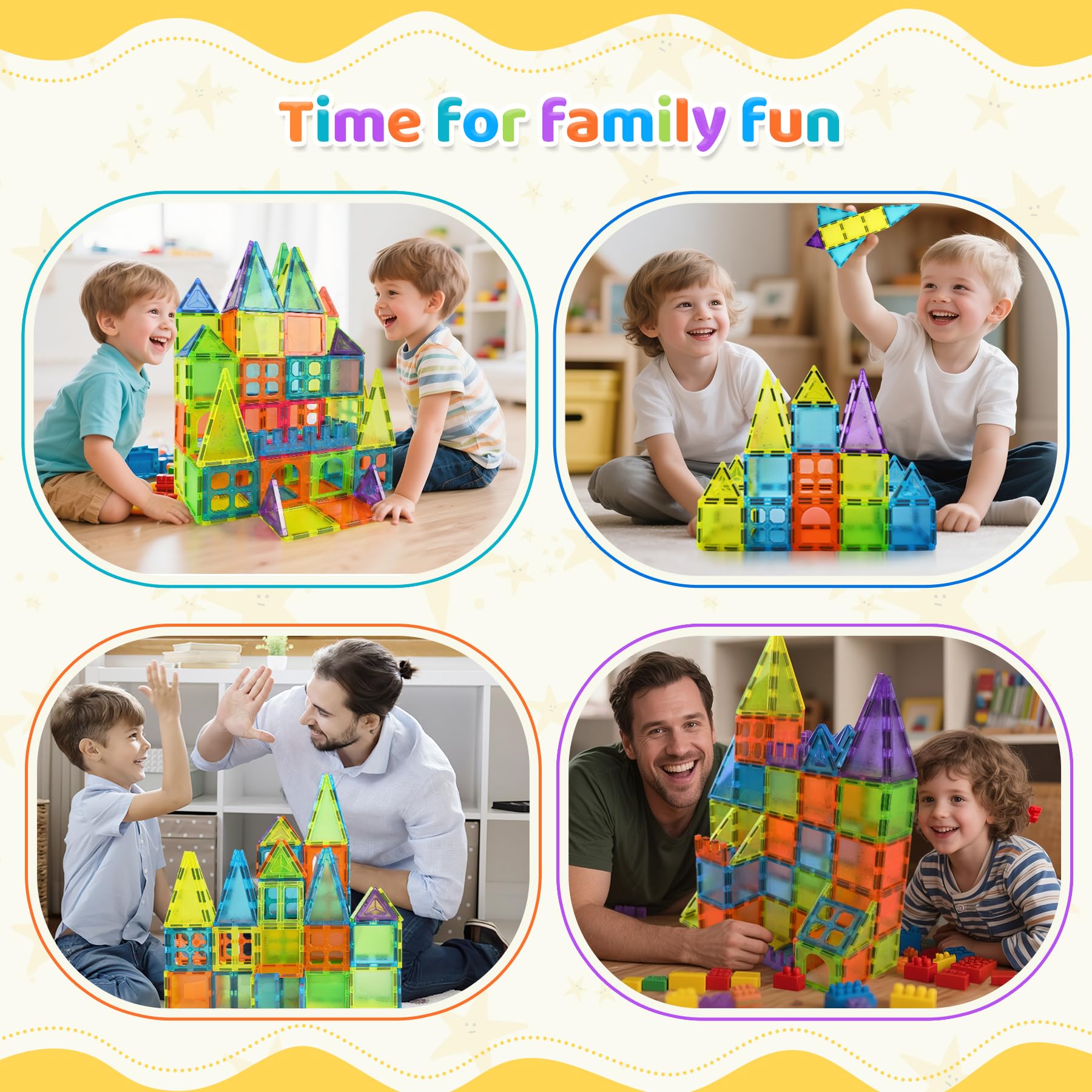 NAETANY Blocchi Magnetici per Bambini 122 pezzi Costruzioni Magnetiche Giocattoli Magneti per Bambini Montessori per Ragazzi Giochi per Bambini di 3 4 5 6 7 8 Anni