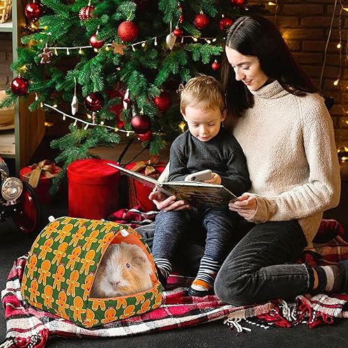 Miniatura 47 de UPINS Paquete de 2 camas de conejillo de indias de 9.8 pulgadas, escondite lavable de conejillo de indias, accesorios para conejos enanos, Gris azul