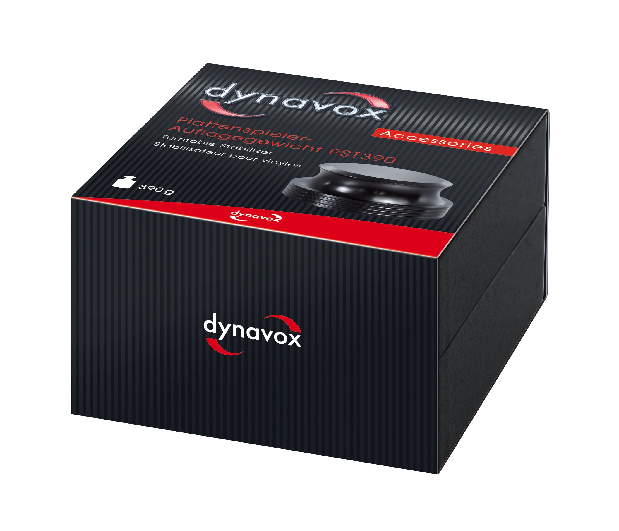 Dynavox Plattenspieler-Stabilizer PST420, Auflagegewicht aus Aluminium für Plattenspieler, Gewicht 420 g, Schwarz