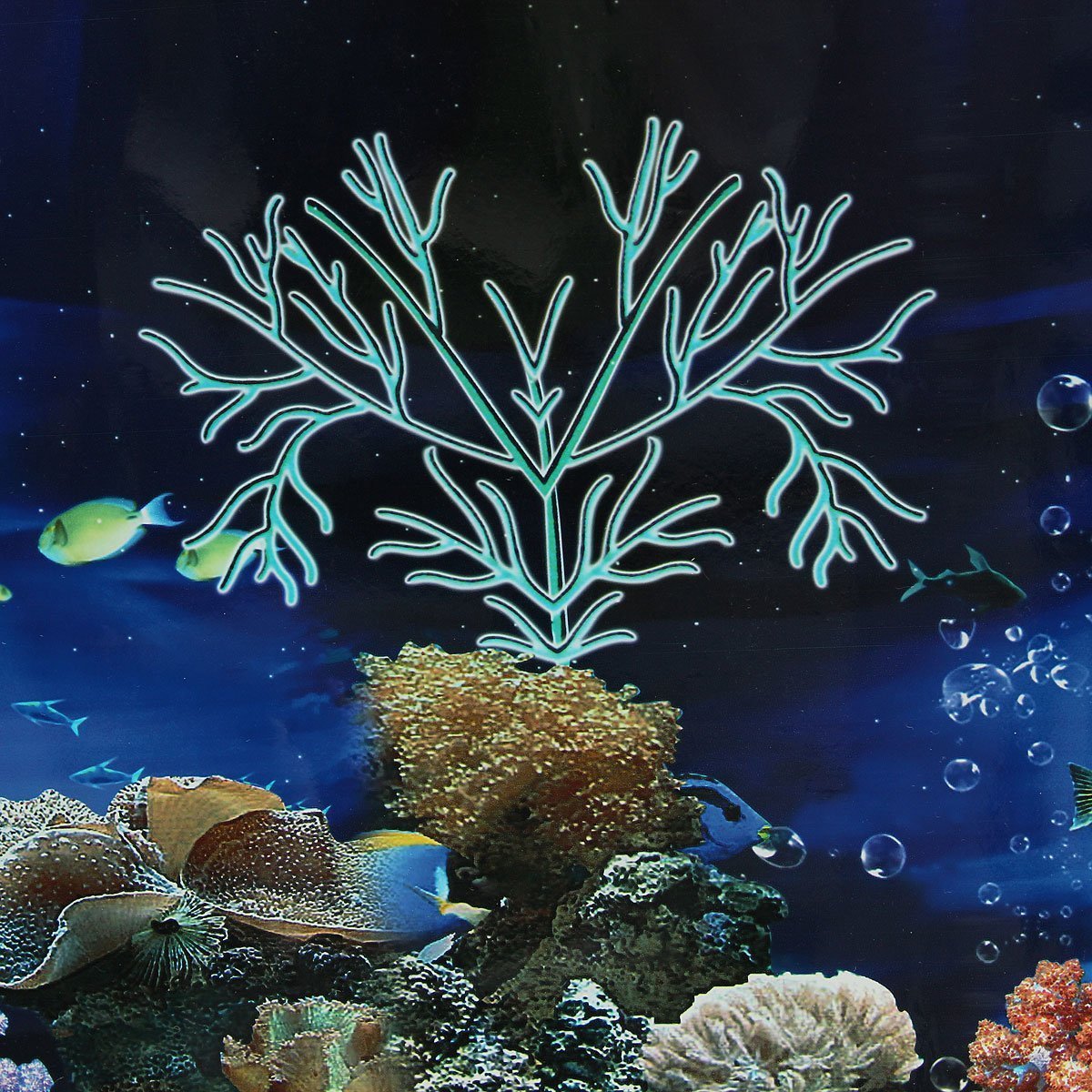 U-M Blu Mare Fresco Sfondo Acquario Oceano Paesaggio Poster Pesce Serbatoio Sfondo Doppio Faccia Carta