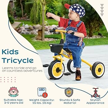 Qaba Tricycle for Toddler 2-5 Year Old Girls and Boys