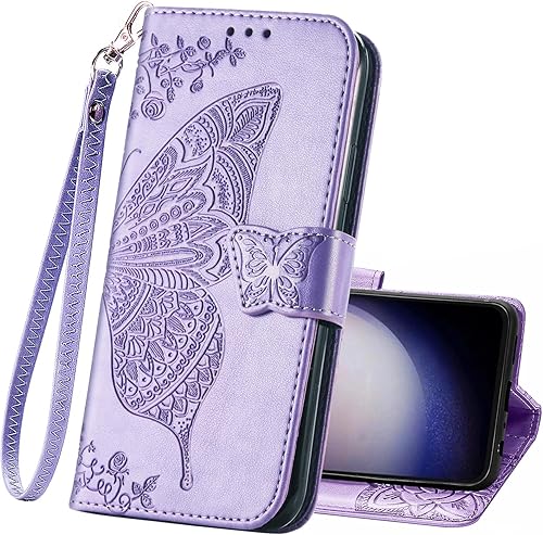 Funda protectora de piel sintética para Samsung Galaxy S23 FE, funda protectora de piel sintética para Samsung Galaxy S23 FE con ranuras para