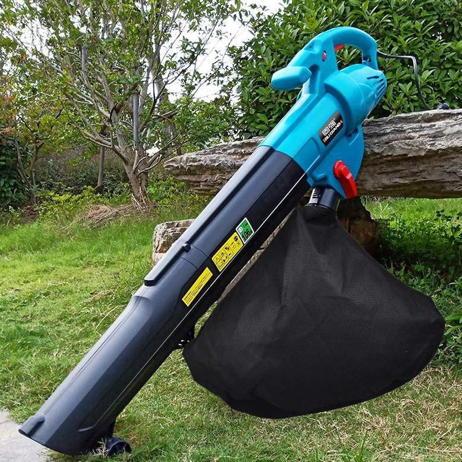 Sopladores de hojas Aspiradora y trituradora de jardín con bolsa recolectora de 45 l, relación de trituración de 15:1, soplador de aire para hojas, polvo, arena, nieve y céspedwlijiang240829