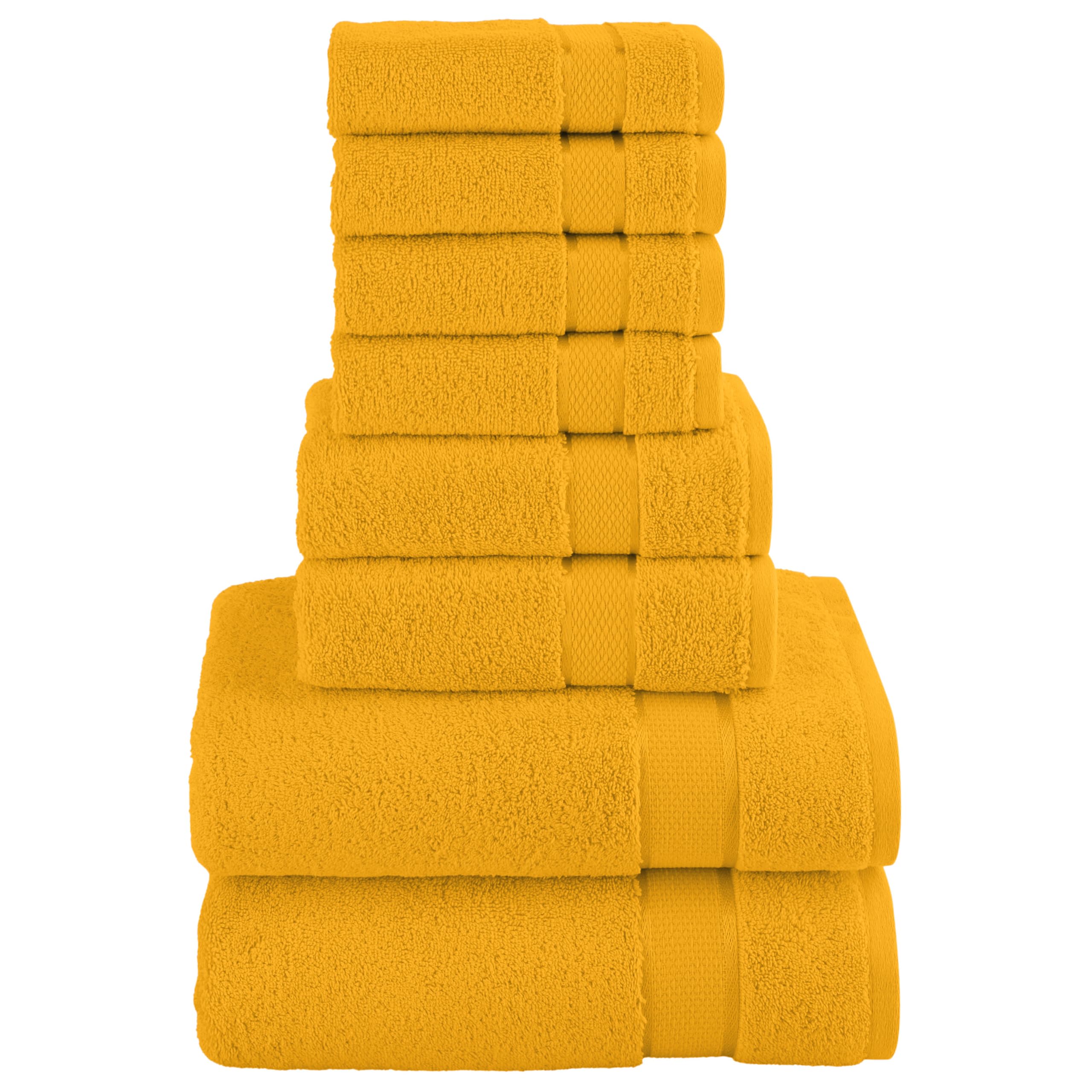 Elegant Comfort Premium Cotton 8-Piece Towel Set, Includes 4 Washcloths, 2 Hand Towels and 2 Bath Towels, 100% Turkish Cotton - Highly Absorbent and Super Soft Towels for Bathroom, Squash