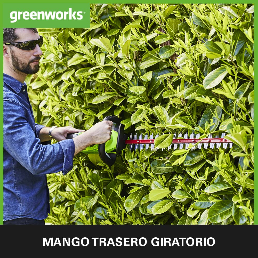 Greenworks G40HT61 Cortasetos a Batería, Cuchilla de Doble Acción 61 cm, Corta Ramas y Tallos de Hasta 27 mm Grosor, 3000 spm SIN Batería (40 V) ni Cargador, 3 Años de Garantía