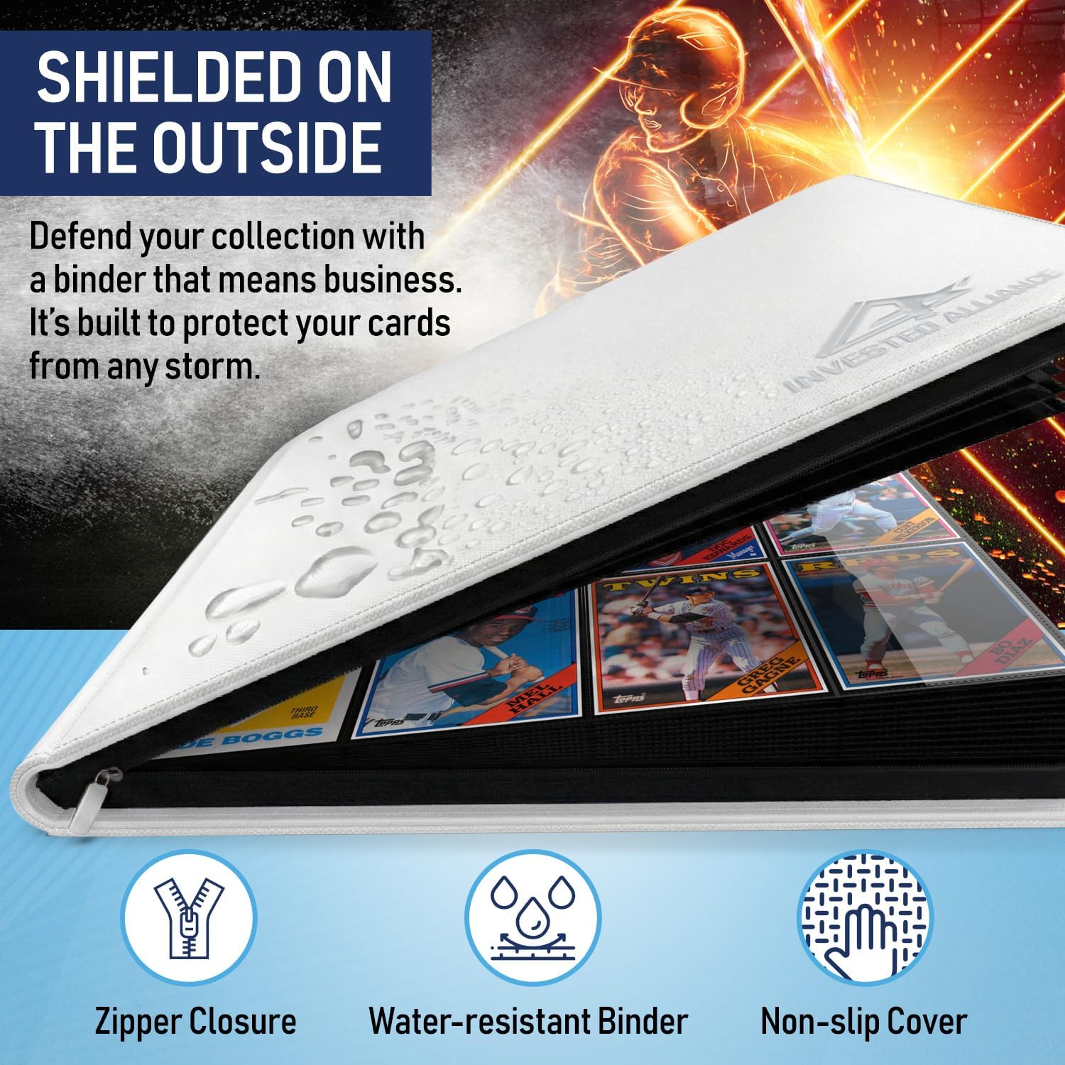 Premium TCG Card Binder For 480 Side Loading Pockets | Sports Trading Card Binder 12 Pocket Zipper, Collectible Trading, Magic, MTG, Baseball, Football Ringless Storage Organizer Album.