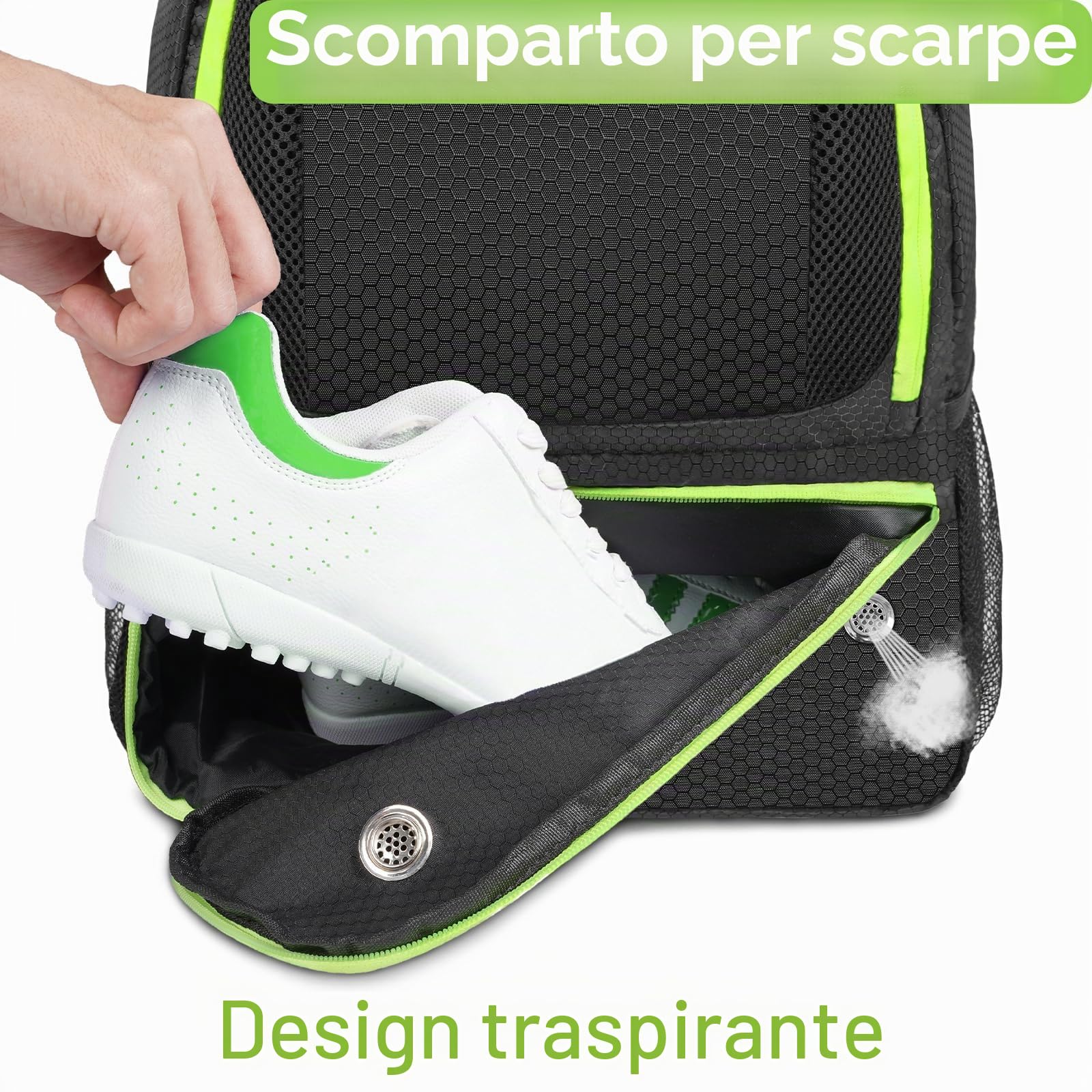 YOREPEK Sacca Zaino Calcio, Zaino Sportivo Uomo Donna con Portascarpe, Resistente all'acqua Leggero Borsa Calcio Sport Borse per Attrezzature Sportive per Accessori da Basket Pallavolo Tennis