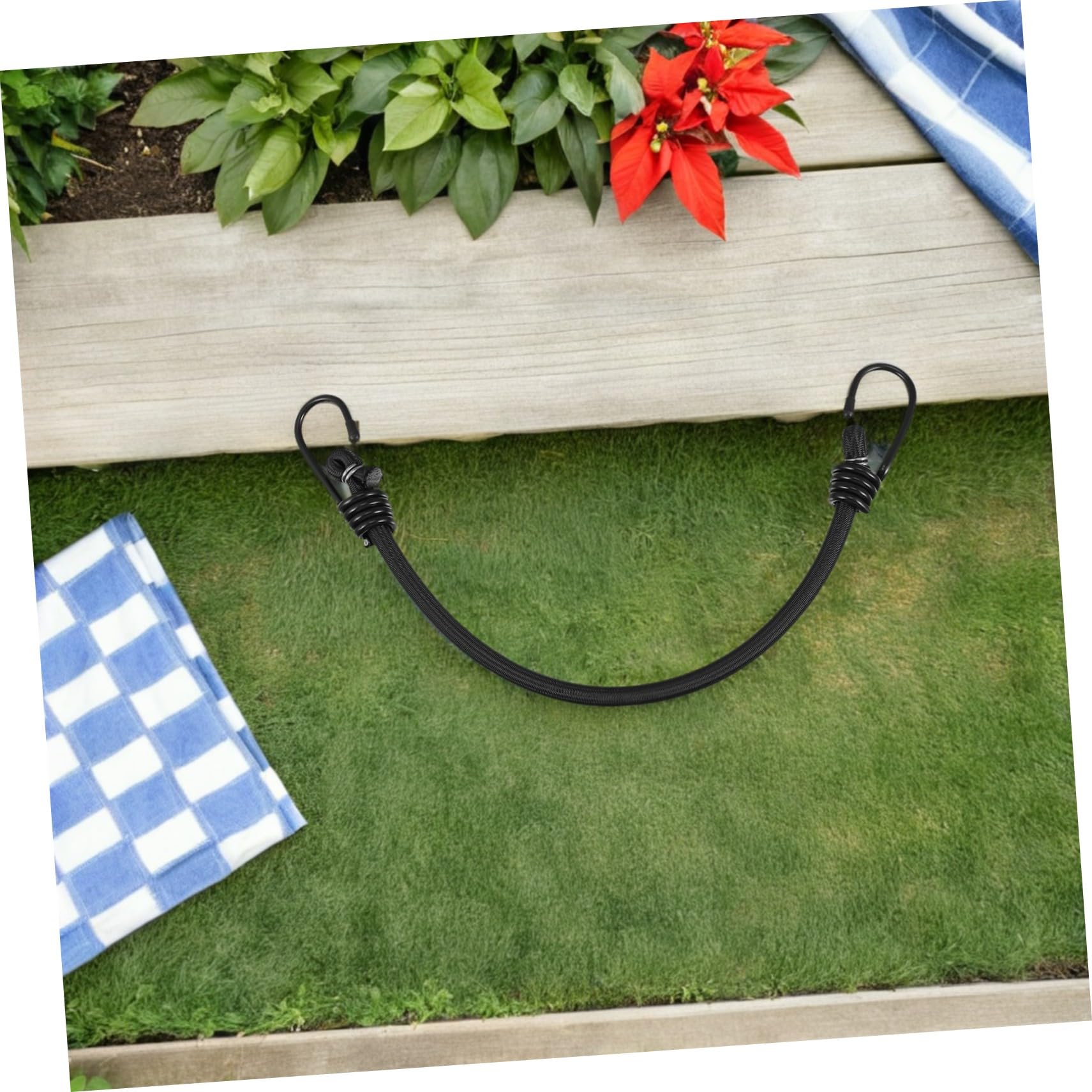 HOMSFOU 6 Pezzi Corde Elastiche con Ganci Resistenti per Esterni Campeggio e Auto Cinghie Elastiche Compatte per Fissaggio Bagagli Portabici e Teloni