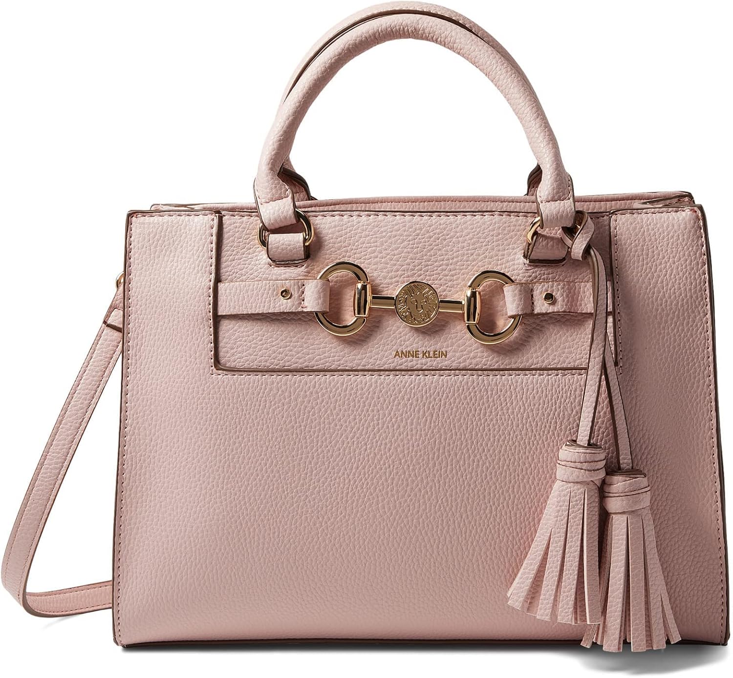 Anne Klein e/w Horsebit Satchel, Saddle : Clothing, Shoes & Jewelry