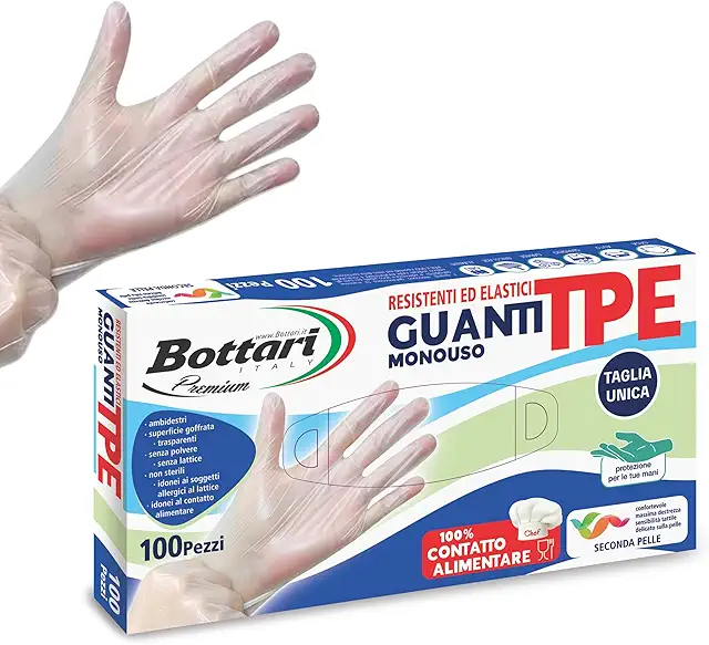 Gants jetables TPE sans poussière - 100 pièces pour nettoyage, alimentaire et bricolage