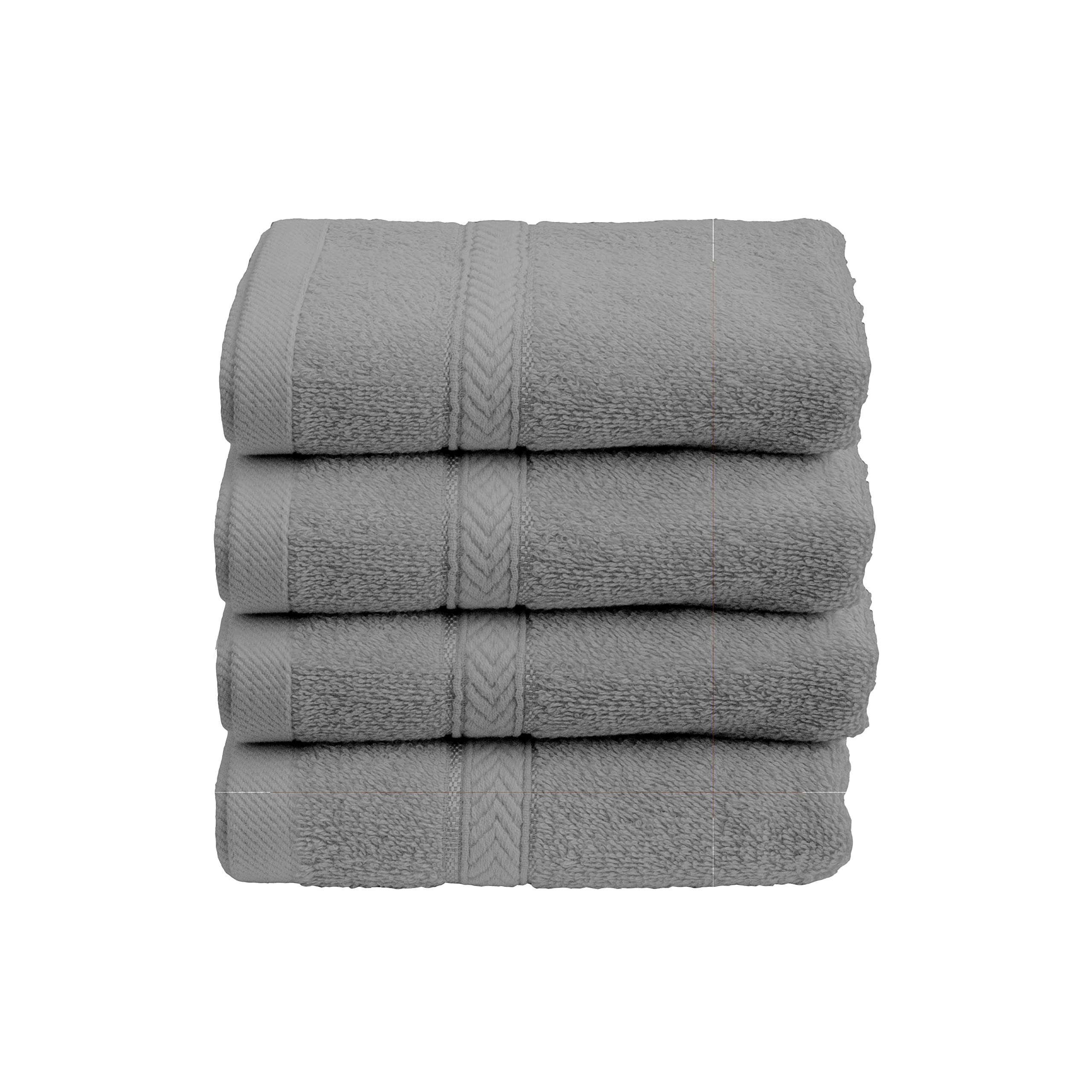 Hotel Linen Klub 4-Piece Hand Towel Set - Premium Cotton Terry, Luxurious Ringspun, 480 GSM Highly Absorbent and Quick Dry for Spa-Like Comfort, Size: 40 x 70 cm, Gray